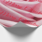 Roze Rose Merry kerst Cadeaupapier (Hoek)