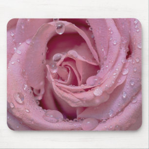 Roze Rose met Dewdruppels Muismat