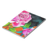 Roze Rose met oranje waterverf kunst Notitieblok (Gedraaid)