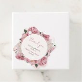 Roze Rose Modern Floral Baby Meisje Douche Dank u Bedankjes Labels (In situ)