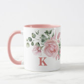 Roze Rose Monogram Naam Vrouwen Mok (Links)