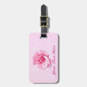 Roze Rose Monogrammed Bagagelabels voor vrouwen (Voorkant verticaal)