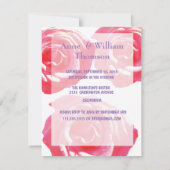 Roze Rose mooi Jubileum uitnodigingen (Achterkant)