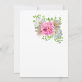 Roze Rose Oval Wedding Kaart (Achterkant)