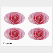 Roze Rose Ovale Sticker (Vel)
