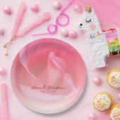 Roze Rose Papieren Bordje (Feest)