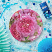 Roze Rose Papieren Bordje (Feest)