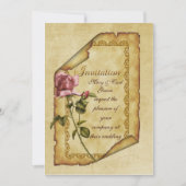 Roze Rose Parchment Kaart (Voorkant)