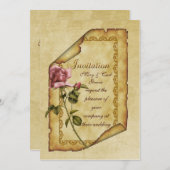 Roze Rose Parchment Kaart (Voorkant / Achterkant)