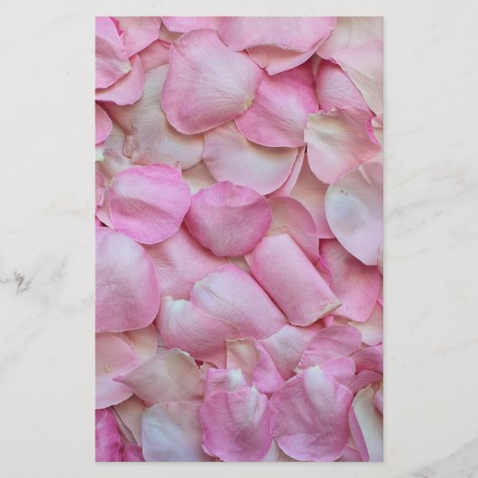 Roze Rose Petals Briefpapier (Voorkant)