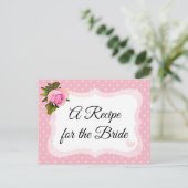 Roze Rose Polka Dot Recipe Kaart (Staand voorkant)