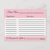 Roze Rose Polka Dot Recipe Kaart (Achterkant)