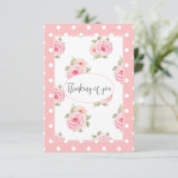 Roze Rose Polkadot Waterverf Denking of you