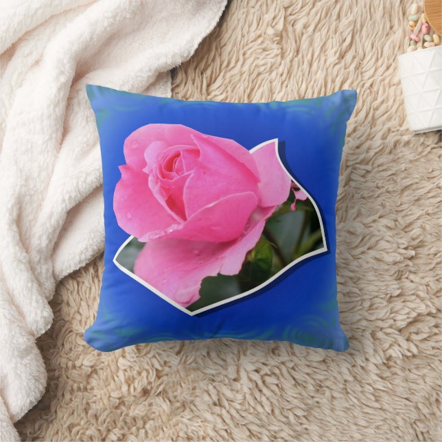 Roze Rose Pop uit Floral Art Kussen (Deken)