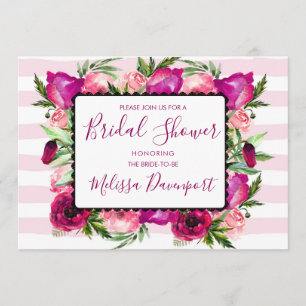 Roze Rose & Poppy Floral Bouquet Vrijgezellenfeest Kaart