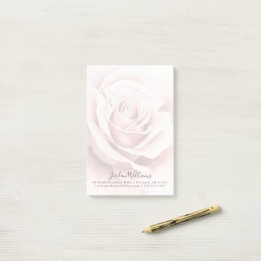 Roze Rose Post-it® Notes (Op bureau)