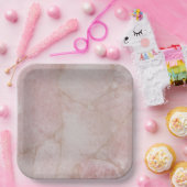 Roze Rose Quartz Papieren Bordje (Feest)