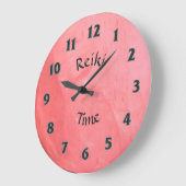 Roze Rose Quartz Reiki Time Grote Klok (Hoek)