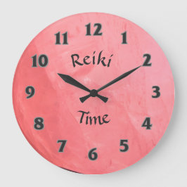 Roze Rose Quartz Reiki Time Grote Klok