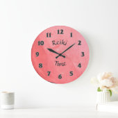 Roze Rose Quartz Reiki Time Grote Klok (Huis)