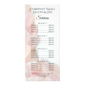Roze Rose Quartz Spa Salon Service Menu (Voorkant)