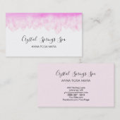 *~* Roze Rose Quartz Waterverf Crystals Visitekaartje (Voorkant / Achterkant)