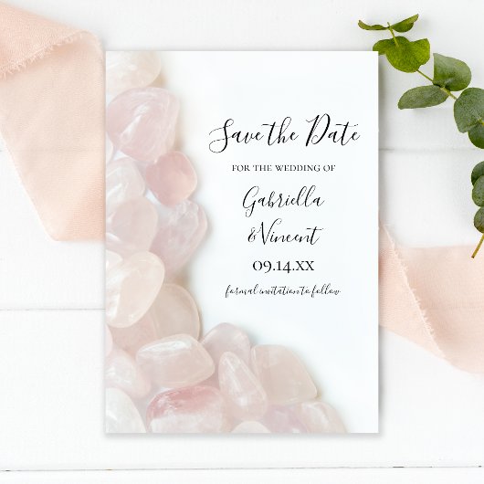 Roze Rose Quartz Wedding Save the Date
