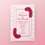 Roze Rose Quinceañera Kaart