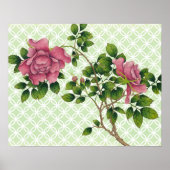 Roze Rose Retro Art Poster (Voorkant)