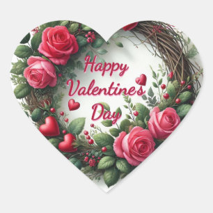 Roze Rose Rode Hart Valentijnsdag Sticker