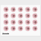 Roze Rose Ronde Sticker (Vel)