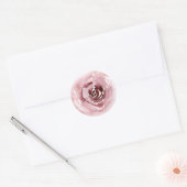 Roze Rose Ronde Sticker (Envelop)