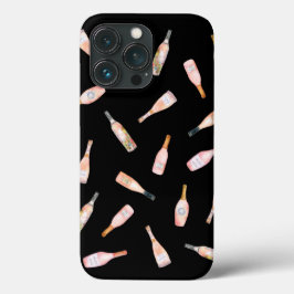 Roze rosé roos waterverf flesje iPhone 13 pro hoesje