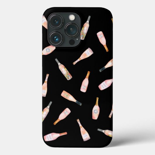 Roze rosé roos waterverf flesje Case-Mate iPhone case (Achterkant)