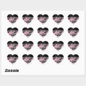Roze Rose Rozen Waterverf   Hart Sticker (Vel)