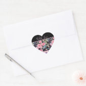 Roze Rose Rozen Waterverf   Hart Sticker (Envelop)