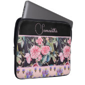 Roze Rose Rozen Waterverf Laptop Sleeve (Voorkant Rechts)