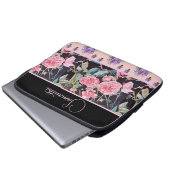 Roze Rose Rozen Waterverf Laptop Sleeve (Voorkant onderkant)