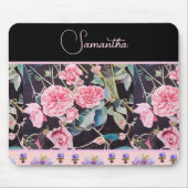 Roze Rose Rozen Waterverf Muismat (Voorkant)