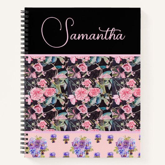 Roze Rose Rozen Waterverf Notitieboek (Voorkant)