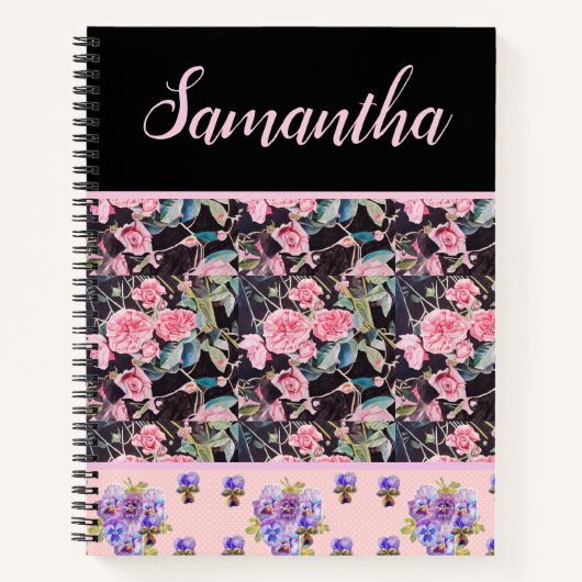 Roze Rose Rozen Waterverf   Notitieboek (Voorkant)