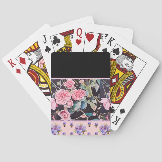 Roze Rose Rozen Waterverf   Pokerkaarten (Achterkant)