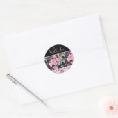 Roze Rose Rozen Waterverf Ronde Sticker (Envelop)