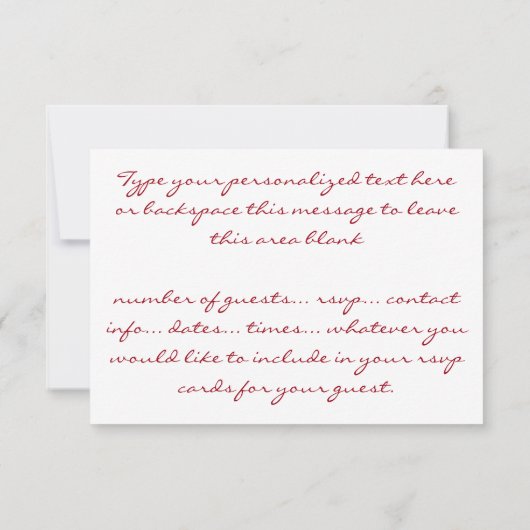 Roze Rose RSVP Aangepaste Kaarten Roos (Achterkant)