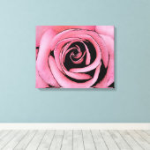 Roze Rose schets ontwerp Canvas Afdruk (Insitu (Houten vloer))