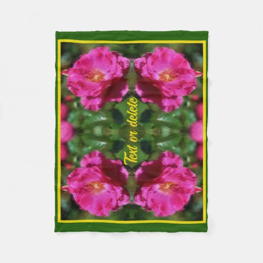Roze Rose schilderij Abstracte bloem gepersonalise Fleece Deken (Voorkant)