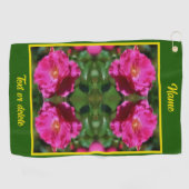 Roze Rose schilderij Abstracte bloem gepersonalise Golfhanddoek (Horizontaal)
