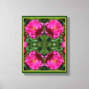 Roze Rose Schilderij Abstracte Bloemenkunst Canvas Afdruk