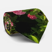 Roze Rose Secret Garden Stropdas (Opgerold)