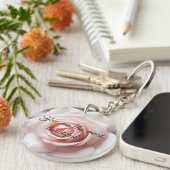 Roze Rose Selfesteem Booster Acryl Sleutelhanger (Voorkant Rechts)